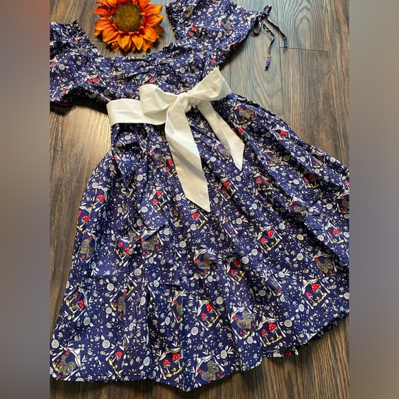 🦋B2G1🦋UNIQUE VINTAGE Retro Navy Mushroom and Rooster Dress NWT - Picture 8 of 11